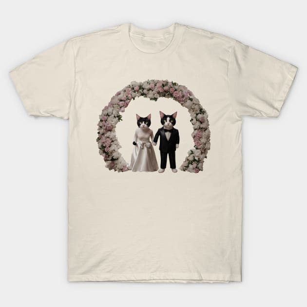 Cat Bride and Groom T-Shirt by donovanh